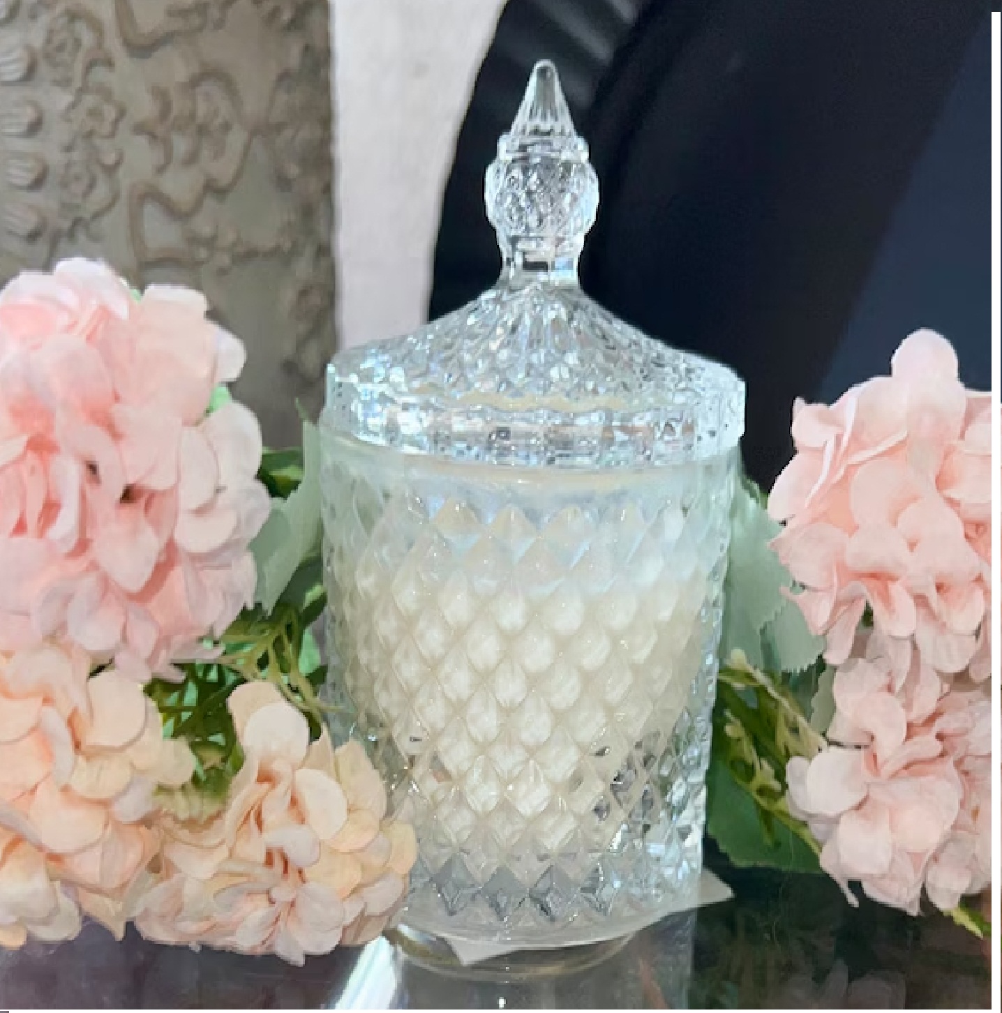 Crystal Glass Jar Candle ( Pack of 1 )